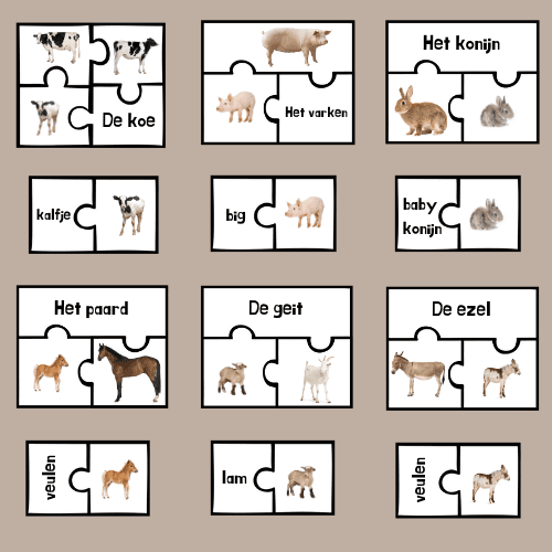 Boerderijdieren - puzzels